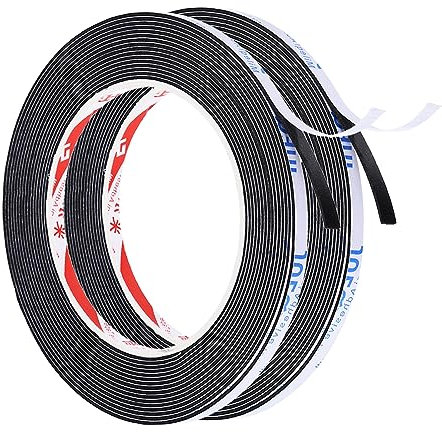 PATIKIL 1 Rollo 5m EVA Cinta Selladora Espuma Burlete Sellado, 5mm x 1mm (W*T) EVA Adhesivo de Alta Densidad Tira para Anti Frío, Aislante,Ruido y Colisión, Blanco, Negro