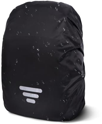 Moorle Regenschutz für Rucksack, wasserdichte Rucksack mit Reflexstreifen, 18-25L Regenhülle Schulranzen, Reflektor Rucksacküberzug Schwarz für Wandern, Camping, Reisen, Radfahren