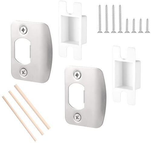 1 Ensemble Plaque de Verrouillage de Porte, Standard Gâche de Loquet Sécurité Matériel pour la Maison le Bureau le Magasin l'Extérieur l'Intérieur la Réparation de Porte la Réparation (Argent)