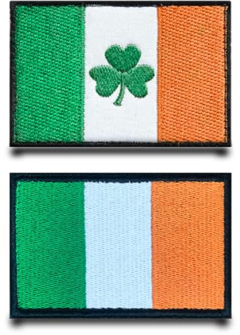 2 stycken irländska flagglappar, kardborreband, taktisk militär israel, lappmärke med kardborreband, airsoft patch för ryggsäckar, taktiska kläder, väskor, märken, kardborreband, jacka