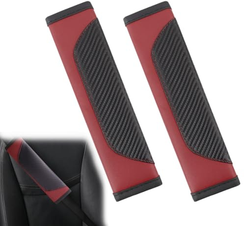 Articulo Funda Cinturon Coche,2Pcs Almohadillas para Cinturón de Seguridad de Coche, Protector de Hombro para Cinturón de Seguridad, Hombreras de Cuero para Cinturón de Seguridad para Adultos y Niños