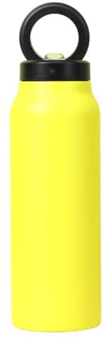 PAMENET Yellow Insulated Water Bottle with Magnetic Phone Holder, Made of Stainless Steel