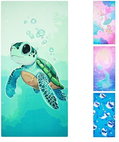 Joyoldelf Strandtuch Kinder, 140 x 70 cm Badetuch Strandhandtuch für Mädchen und Jungen - Urlaub Must Haves