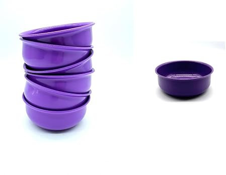 6 Stück Schüssel Schale 200 ml im Set, Farbe violett, Kompottschale Dessertschale Schüssel Schale Müslischale Partygeschirr Kindergeschirr Campinggeschirr Plastikgeschirr Kunstsoffgeschirr, Mehrweg