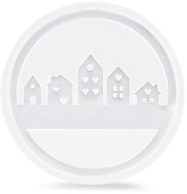 GIDWRIY Gießformen Silikon Häuser,Silikonform Häuser Kerzenhalter,Raysin Häuser Form,Silikonform Lichthäuser,Silikonform Haus Mit Fenster,Kerzenform Haus,Gipsform zum Gießen Haus für Handwerk