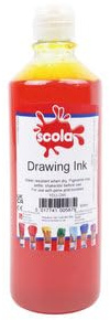 Scola Drawing Ink, 600ml Bottle, Brilliant Yellow, Water-Based Ink, Arts & Craft Projects, For Children & Schools