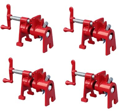 NEWFUN 4 Piezas Abrazadera de Tubo para Carpintería, 3/4 '' Juego de Abrazaderas de Metal de Madera, Abrazadera de liberación Rápida para Trabajar Madera, Mangueras, Tubos y Cables