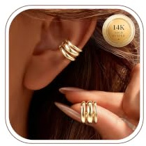 ORAZIO Ear Cuff No Piercing Clip On Earrings for Women Adjustable Ear Cuffs | Chunky Non Tarnish Hypoallergenic Ear Cuff Cartilage Earrings for Women Fake Earrings for Non Pierced Ears Daily Wear