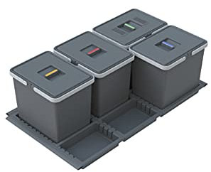 ELLETIPI 1954 Metropolis Elletipi PTC28 09050 9F C10 PPV-Cubo de Basura diferenciado de cajón, Gris, 81x46x28 cm