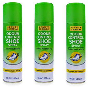 Beauty Formulas Odour Control Shoe Spray, 150ml Can. Antibacterial & Anti-fungal. (Pack of 3)