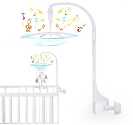 Locisne Babybett Halter Kinderbett Kinderbett Mobile Arm, mit Mechanische Spieluhr und Erweiterte Halter Halterung, Bett Glocke ohne Spielzeug, Mutter Schraube, für Baby Girl & Boy