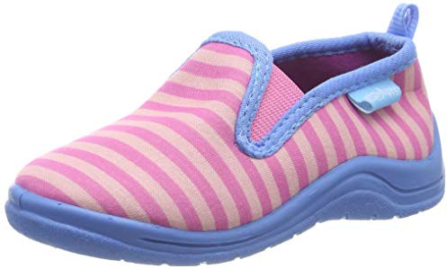 Playshoes Hausschuhe Unisex Kinder Hausschuh, Pink Ringel, 26/27 EU