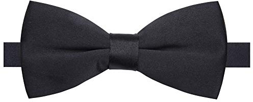AUSKY Elegant Adjustable Pre-tied bow ties for Men Boys Party,Business or Daily Wear (Black)