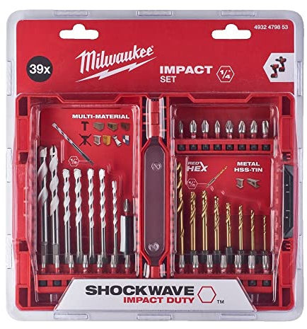 Milwaukee 4932479853 39 Piece Shockwave Screwdriver/Drill Bit Set