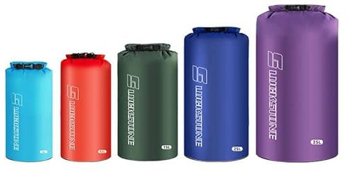 Yundxi Wasserdicht Trockenbeutel Set Ultraleichte Trockensäcke Packsack Outdoor Dry Bag für Camping Wandern Reisen (5 Pack(5+12+15+25+35L))