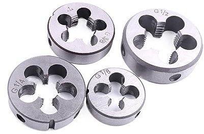 LYXDWRC 4 Stück G1/2 G1/4 G1/8 G3/8 Zoll runde Gewindeschneide Rohrgewindeschneide for Wasserrohr-Gewindeformbearbeitung Gewindeschneidwerkzeuge