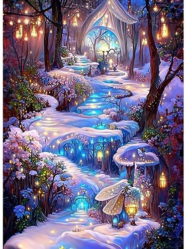 CLYCTIP Diamond Painting Art Kits，5D Diamond Painting Kits for Adults, Tree Painting Pictures Cross Stitch Arts Home Wall Decor 30 × 40cm (Gold)