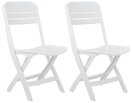 THINIA HOME Pack 2 Sillas Plegables Bliss Blancas 52x40x82cm