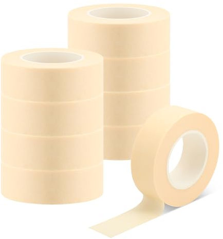 9 Rouleau Ruban de Masquage Peinture, 20mx22mm Scotch de Masquage Aucun Résidu, Multifonctionnelle DIY Ruban Masquage pour Décoration de Peinture, Emballage, Artisanat (Beige)