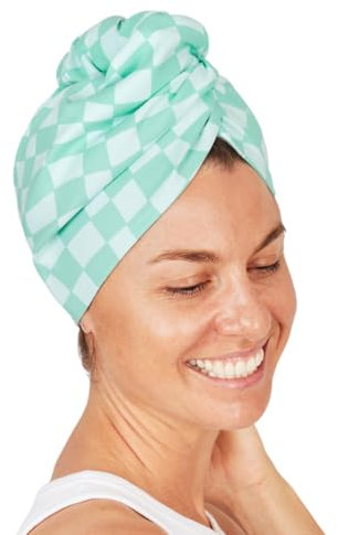 Dock & Bay Turban-Handtuch - Für Zuhause & den Strand - Super saugfähig, schnell trocknend - Check Mate, One Size