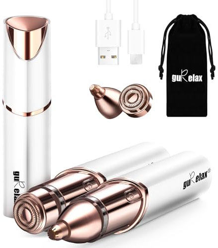Gesichtshaarentferner für Frauen (Gen 3 Pro),Luxus-Damenbart Entferner mit Smartlight, guRelax Face Mini-Haarentferner, für Gesicht, Augenbrauen, Flaum, mit 2 Ersatzköpfen