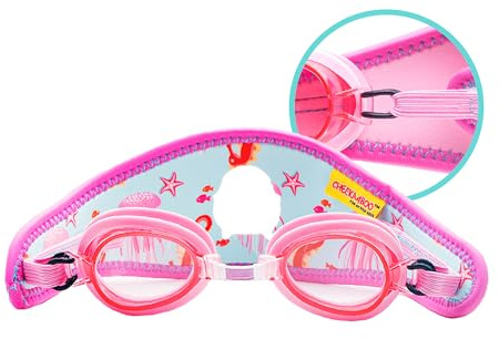 Cheekaaboo Booggles Kids Swim Goggles for Toddlers & Young Kids 2–5 | Anti-Fog Lenses | Hair-Friendly Neoprene Strap | Adjustable & Comfortable for Swim Lessons