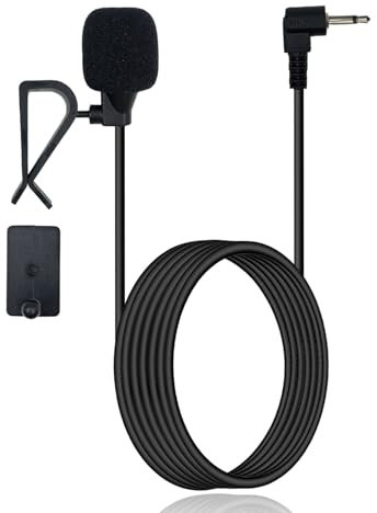 SPTSSWET Car Microphone 2.5mm Car External Vehicle Stereo Radio Replacement Mic Compatible with Pioneer AVH-2400NEX MVH1400NEX DMH-1500NEX AVH-1400NEX GPS DVD