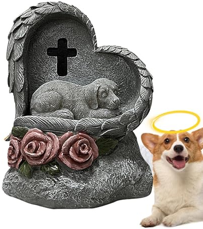 Pietra commemorativa per animali domestici pietra ricordo cane lapide cane statua da giardino alimentata ad energia solare lapide animale domestico segno commemorativo per animali domestici gatto