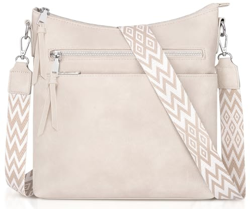 LUROON Sac Bandoulière Femme Cuir PU Sac a Main Femmes Bandoulieres avec Bretelle Amovible et Réglable Sacs Bandoulière Femme Pour Voyage Quotidien Travail École