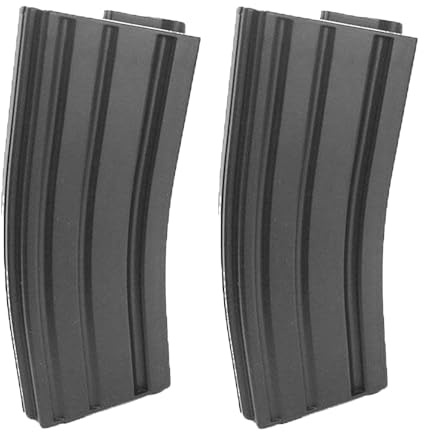 Genérico Pack 2 Cargadores Mid-Cap para M4 eléctrico de Airsoft de 140 Bolas de Capacidad Fabricado en plástico Color Negro de la Marca Slong Airsoft - 2 Unidades