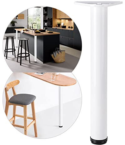 Verstellbare Tischbeine, höhenverstellbar, Metall-Möbelfüße, austauschbare Schreibtischbeine für Zuhause, Büro, Schwarz/Weiß, 110 cm, ideal für Bar und Schreibtisch