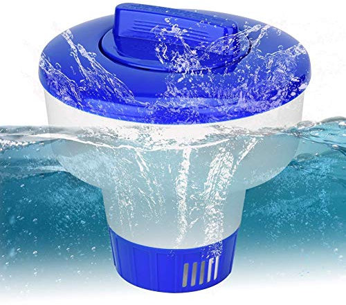 Dispensador Piscina Tenedor químico Flotante del bromo de la Tableta del Balneario del dispensador del Cloro de la Piscina con el Casquillo de fijación