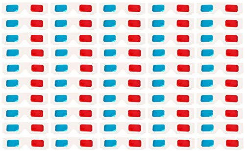 SOLUSTRE 3D Rot-Cyan Brille Set - 100 Stück Einweg-Pappbrillen Für Filme Videos Und Partys Hautverträglich Leicht Und Tragbar Ideal Für Familien Und Freunde