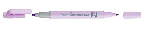 Pentel SLW11P-VE Illumina Flex Pastel Evidenziatore Evidenziatore a doppia punta per evidenziare, sottolineare, evidenziare e accentuare la forma sottile della penna viola Confezione da 1