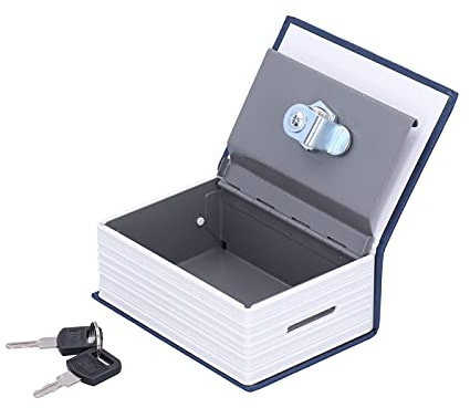 Diversion Dictionary Book Safe, Mini Book Safe with Key Lock, Portable Simulation Safe Lock Box with Double Keys for Personal Funds, Jewelry, 4.5 x 3 in(Blue)