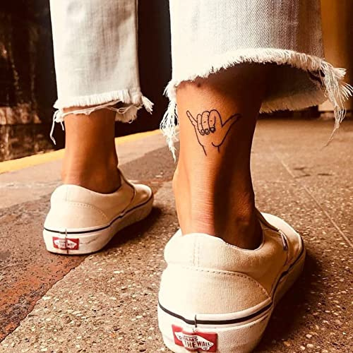 Inkster® Hang Loose Tattoo | Temporäres Tattoo mit EU-Kosmetikzertifizierung | wasserfest + vegan | revolutionäres 2-Wochen-Tattoo | Fake Tattoos und Klebetattoos für Erwachsene