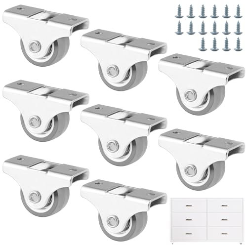 Ruedas para Muebles Pequeñas, Mini Ruedas de Goma para Muebles de 25 mm Hasta 20kg Rueda Cama Nido para Cajas de Herramientas, Muebles, Carros