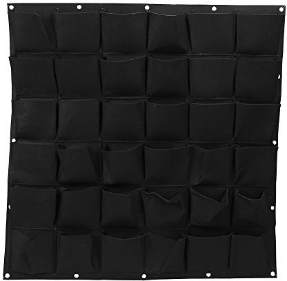 Pflanztaschen, 36 Taschen, Für Den Außenbereich, Vertikale Begrünung, Blumenaufhängung, Wand, Garten, Pflanze Wachsen, Filztaschen(Schwarz)
