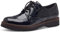 s.Oliver Damen Schnürschuhe Oxford Vegan, Blau (Navy Patent), 39 EU