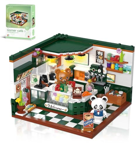 Hallisun Friends House Building Block Set, Corner Cafe Shop Mini Brick Model Kit, Creative DIY Apartment Model Hobbies Toys Christmas Birthday Gift for Adult Boys Girls Kids Ages 6-8-10-12, 527 PCS