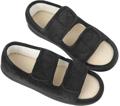TINAYAUE Elderly Diabetic Slippers for Men Women Wide Fit Slippers Non Slip Sandals Breathable Open Toe Edema Swollen Feet Shoes