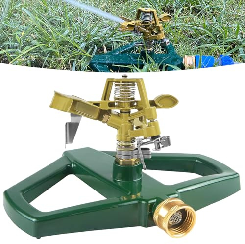 Irrigatore Giardino Base in Metallo, Irrigazione Prato, Attrezzi Giardinaggio, superficie fino a 540 m², Rotante a 360 Gradi, per l'irrigazione del Prato e del Giardino