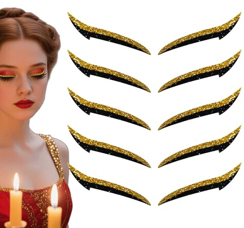 Adesivi Eyeliner per donne – Nastro adesivo per ombretti | 10 adesivi per trucco occhi resistenti all'acqua, strisce lunghe per donne