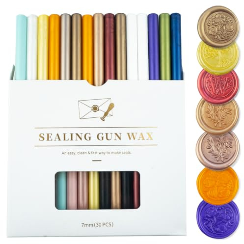 30Pcs Mixed Colors Wax Seal Sticks, 7mm for Mini Glue Gun Sealing