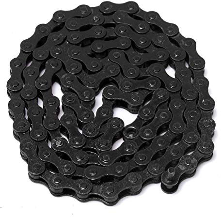 AAlamor 1/2 X 1/8Inch 96 Collegamenti Singola Velocità Colorata Catena Fissa Gear MTB BMX Bici Sport Strada - Nero