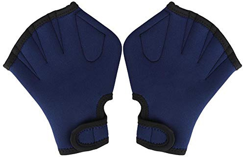 VGEBY Gants de Natation, Adultes Enfants Homme Femme plongée Gants de Natation palmés avec Doigts palmés pour la plongée en apnée Surf(Bleu foncé) baignade Provisions