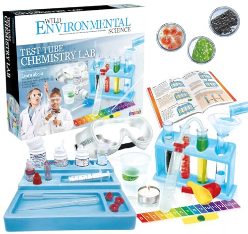 WILD ENVIRONMENTAL SCIENCE TEST TUBE CHEMISTRY LAB | Kids Toys for Science Experiments | Hands-On Lessons in Chemistry | Safe & Fun Educational Kit for Budding Chemists | For boys and girls Age 8+