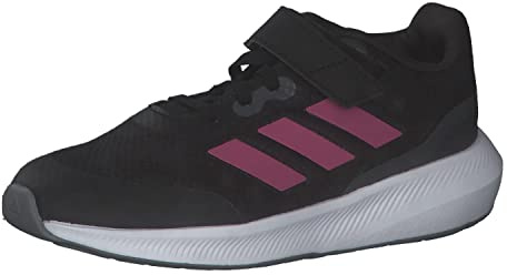 adidas Unisex - Bambini RunFalcon 3.0 Elastic Lace Top Strap Shoes, CARBON BLACK/PULMAG/GREY SIX, 38 2/3 EU