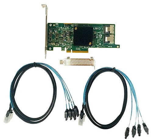 LSI 9207-8i RAID Controller Card 6Gbs SAS HBA P20 IT Mode for ZFS FreeNAS unRAID RAID Expander Card + 2 * 8087 SATA Cable