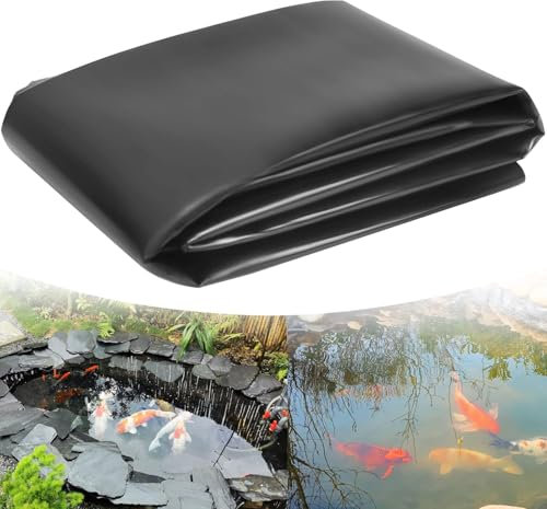 Storystore Bâche de Bassin en PVC, Robuste Noire Bâche de Bassin 3Mx4M, Bâche Liner pour Bassin Flexible, Grand Bassin à Poissons, Piscines,Jardin